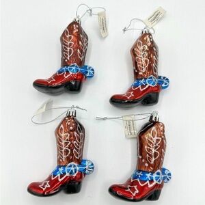 Cowboy Boot Ornaments‎ Set of 4